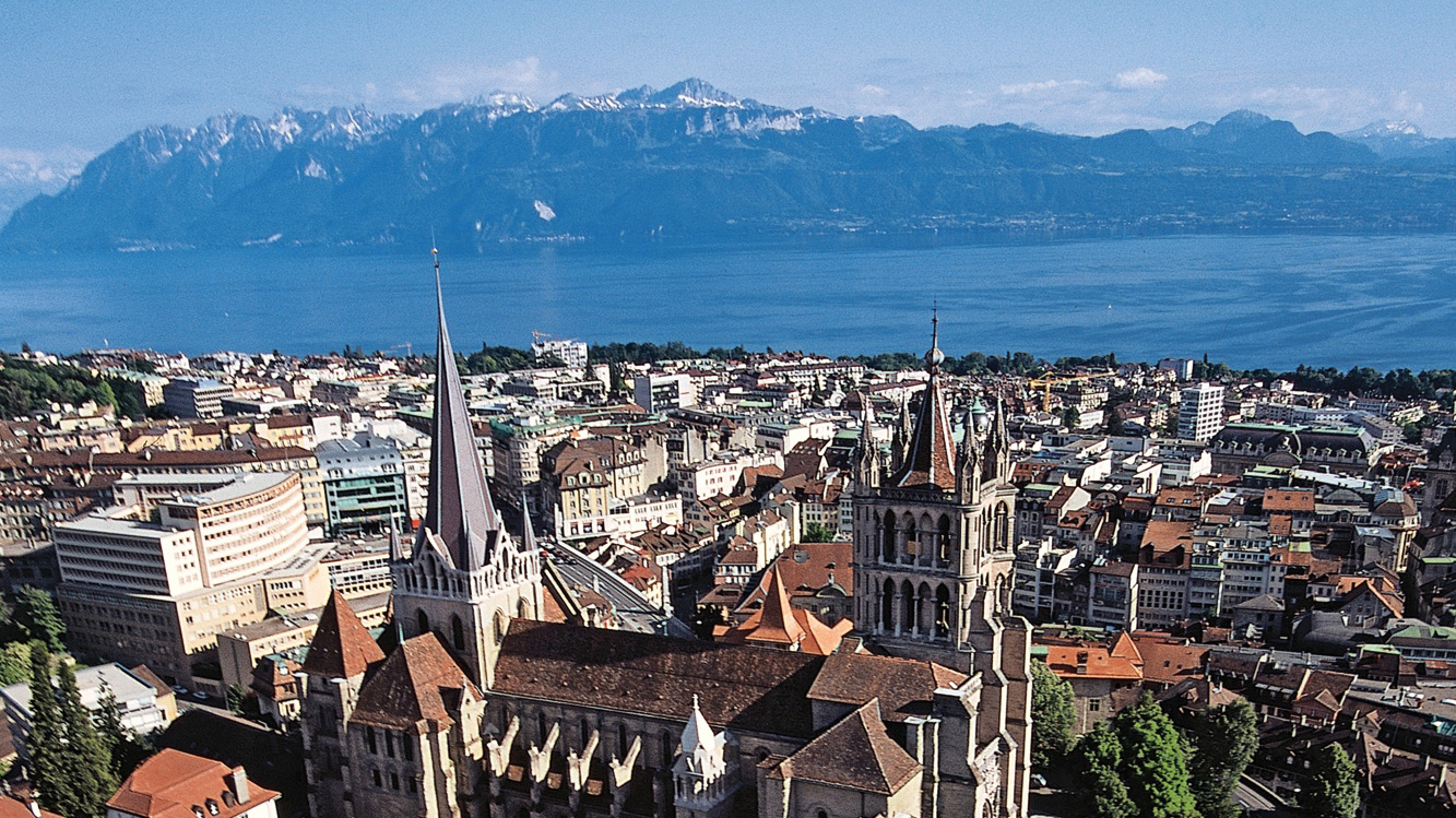 Översiktsbild av Lausanne